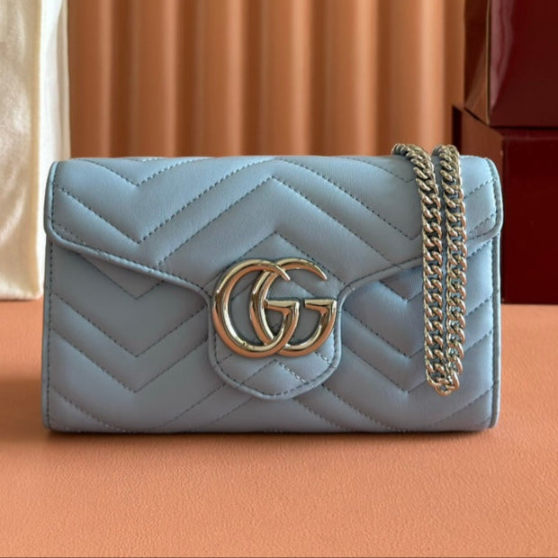 img_89648692_20250628_i1751107185_6094_2_jpg Gucci Marmont Chain Wallet Blue Cowhide 254970