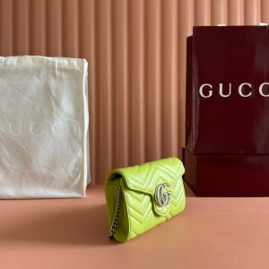 img_89648692_20250628_i1751107269_8542_3_jpg Gucci Marmont Chain Wallet Green Cowhide 254974