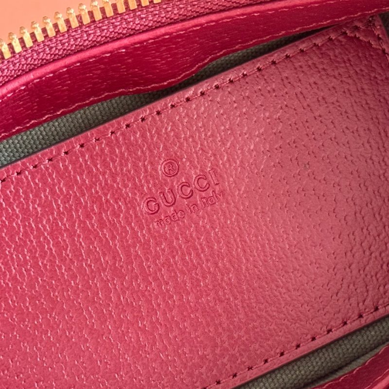 GG Ophidia Mini Shoulder Bag Red Beige Brown Leather Canvas