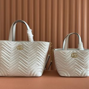 GG 2025 Marmont Tote Bag White Sheepskin