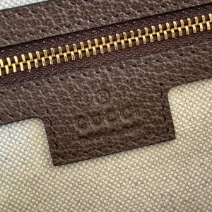 Ophidia Small Shoulder Bag 23cm Beige Brown Canvas Leather