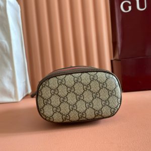 GG Ophidia Mini Bucket Bag Beige Brown Canvas Leather