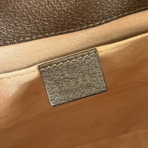 Ophidia Medium Bucket Bag 20.5cm Beige Brown Canvas Leather