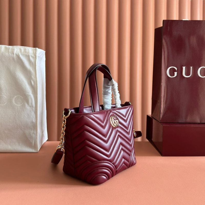 GG 2025 Marmont Tote Bag 29cm Rosso Ancora Red Sheepskin 273627