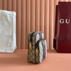 GG Ophidia Mini Messenger Beige& Dark Brown GG Monogram Fabric 272069