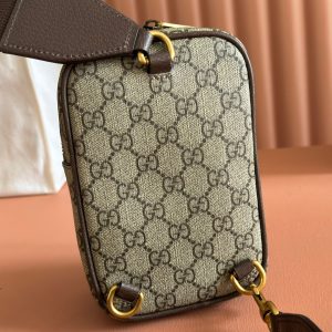 GG Ophidia Mini Messenger Beige& Dark Brown GG Monogram Fabric 272069