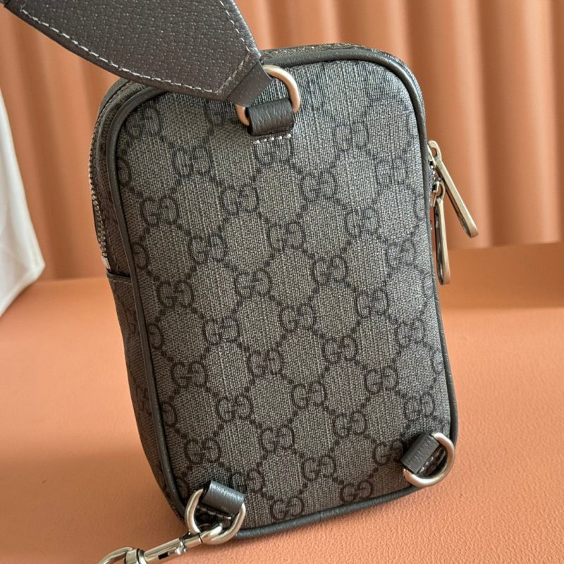 GG Ophidia Mini Messenger Dark Oliver Grey GG Monogram Fabric 272070
