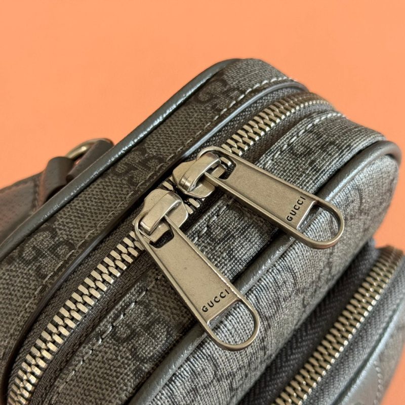 GG Ophidia Mini Messenger Dark Oliver Grey GG Monogram Fabric 272070