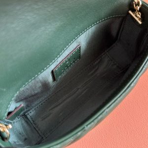 Gucci Marmont Bag 17 Dark Green Lambskin Gold Hardware 271791