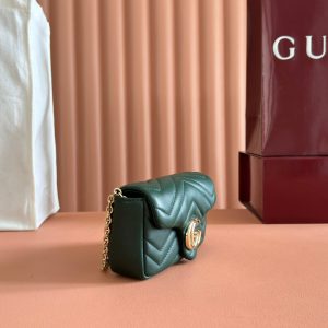 Gucci Marmont Bag 17 Dark Green Lambskin Gold Hardware 271791