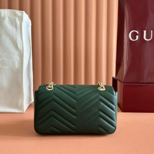 Gucci Marmont Bag 22 Dark Green Lambskin Gold Hardware 271792