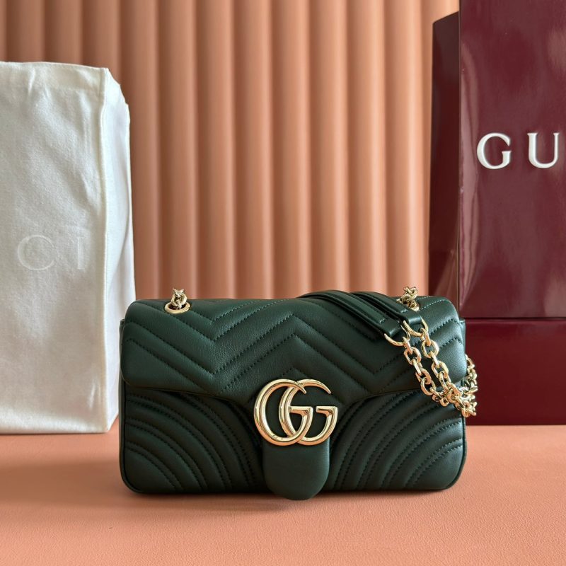 img_89648692_20251028_i1761644395_8449_7_jpg Gucci Marmont Bag 26 Dark Green Lambskin Gold Hardware 271793