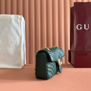 img_89648692_20251028_i1761644395_9886_4_jpg Gucci Marmont Bag 26 Dark Green Lambskin Gold Hardware 271793