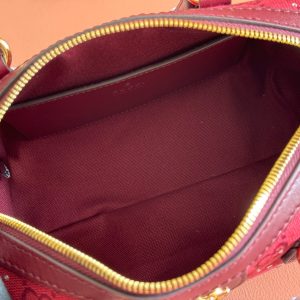 GG Ophidia Crystals Small Boston Bag 21cm Burgundy Canvas