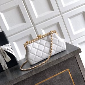 Chanel 2026 Pearl Clutch White Gold Lambskin 321881