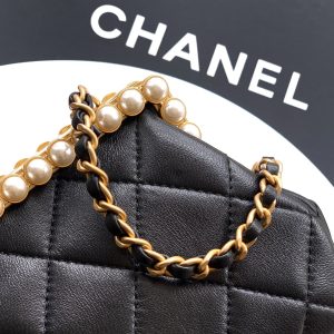 Chanel 2026 Pearl Clutch Black Gold Lambskin 321877