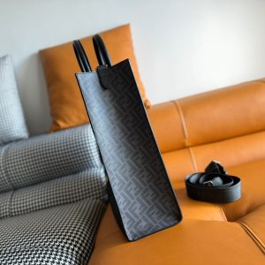 FendiI 38 BAG FF MONOGRAM FF BLACK CALFSKIN WITH STRAP