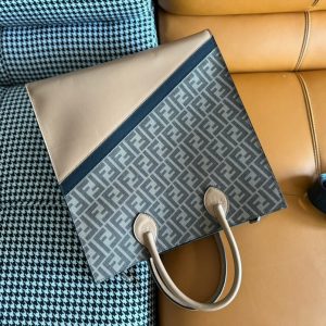 FendiI 38 BAG FF MONOGRAM FF CAMEL BROWN CALFSKIN WITH STRAP