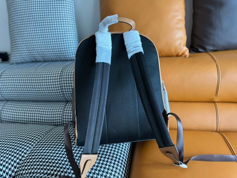 FendiI 44 MINI BACKPACK IN CAMEL BROWN MONOGRAM JACQUARD FABRIC AND CALFSKIN