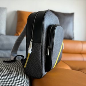 img_9e3257fd_20231201_i1701407910_2362_1_jpg FendiI 44 MINI BACKPACK IN BLACK MONOGRAM JACQUARD FABRIC AND CALFSKIN