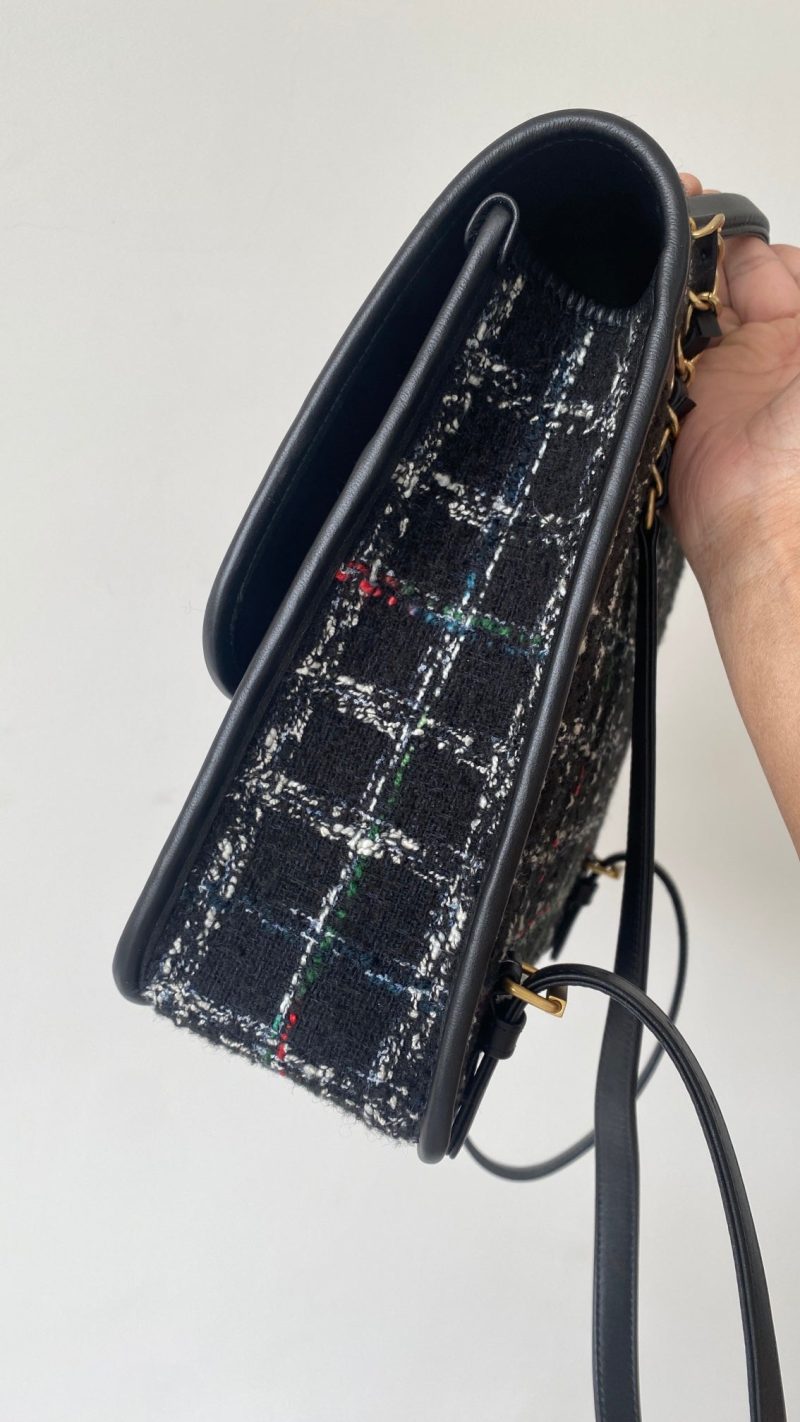 CC 2025 Tweed School Memory Mini Top Handle Flap Black