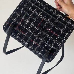 CC 2025 Tweed School Memory Mini Top Handle Flap Black