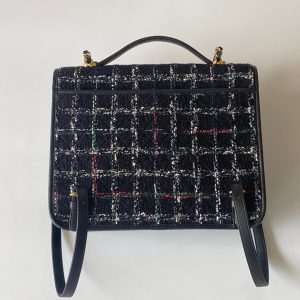 CC 2025 Tweed School Memory Mini Top Handle Flap Black