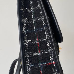 CC 2025 Tweed School Memory Mini Top Handle Flap Black