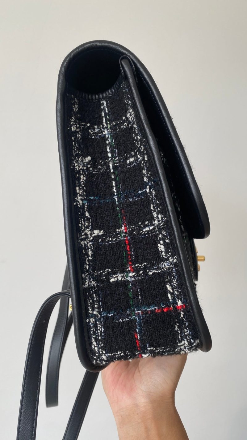 CC 2025 Tweed School Memory Mini Top Handle Flap Black