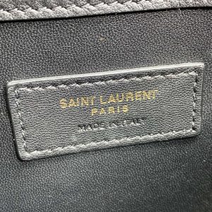 YSL 22s Uptown Pouch Clutch Bag Black White Canvas GHW