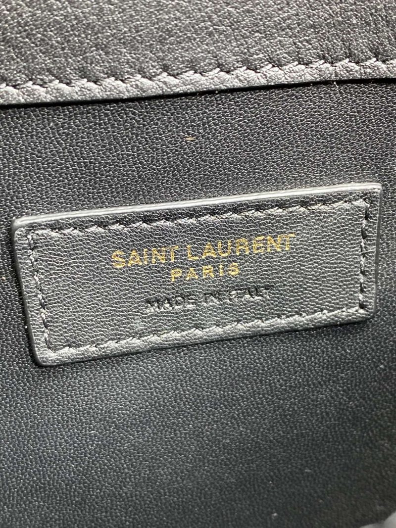 YSL 22s Uptown Pouch Clutch Bag Black White Canvas GHW