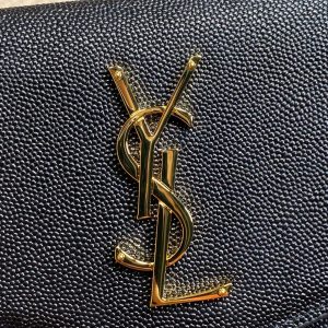 YSL 22s Uptown Pouch Clutch Bag Black Cowhide GHW