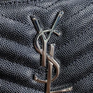 YSL Zippy Long Wallet Black Caviar Cowhide Sliver HW