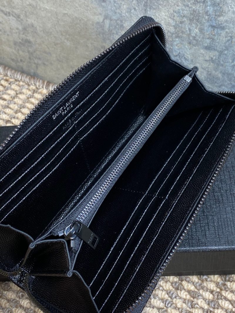 YSL Zippy Long Wallet Full Black Caviar Cowhide