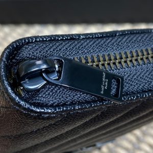 YSL Zippy Long Wallet Full Black Caviar Cowhide