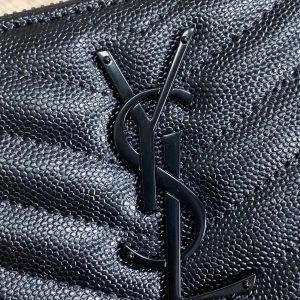 YSL Zippy Long Wallet Full Black Caviar Cowhide