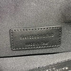 YSL Hardware Logo Zipper Clutch 23cm Black Caviar Cowhide