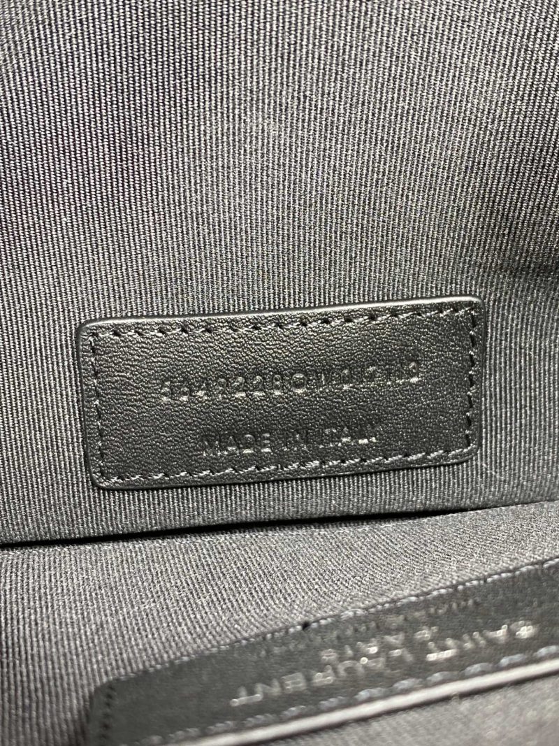 YSL Hardware Logo Zipper Clutch 23cm Black Caviar Cowhide