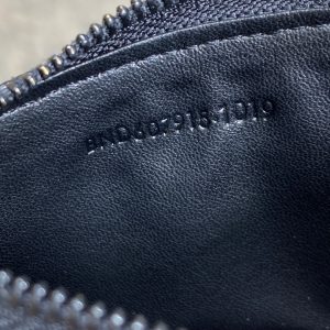 YSL Zip Coin Case With Card Full Black Caviar Cowhide GHW