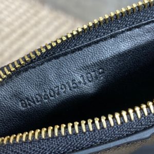 YSL Zip Coin Case With Card Black Caviar Cowhide GHW
