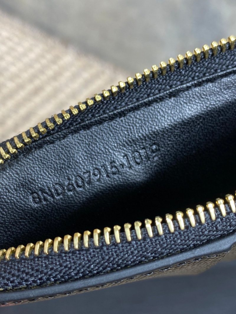 YSL Zip Coin Case With Card Black Caviar Cowhide GHW