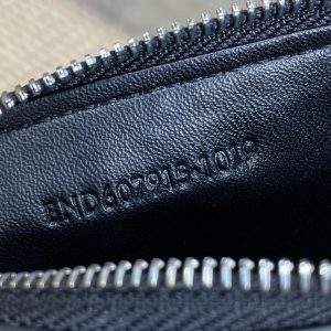 YSL Zip Coin Case With Card Black Caviar Cowhide Sliver HW