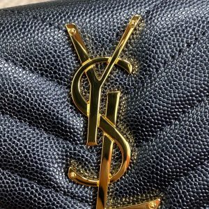YSL Cassandre Envelope Flap Wallet Black Caviar Cowhide GHW