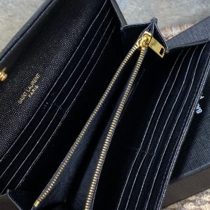 YSL Cassandre Envelope Flap Wallet Black Caviar Cowhide GHW