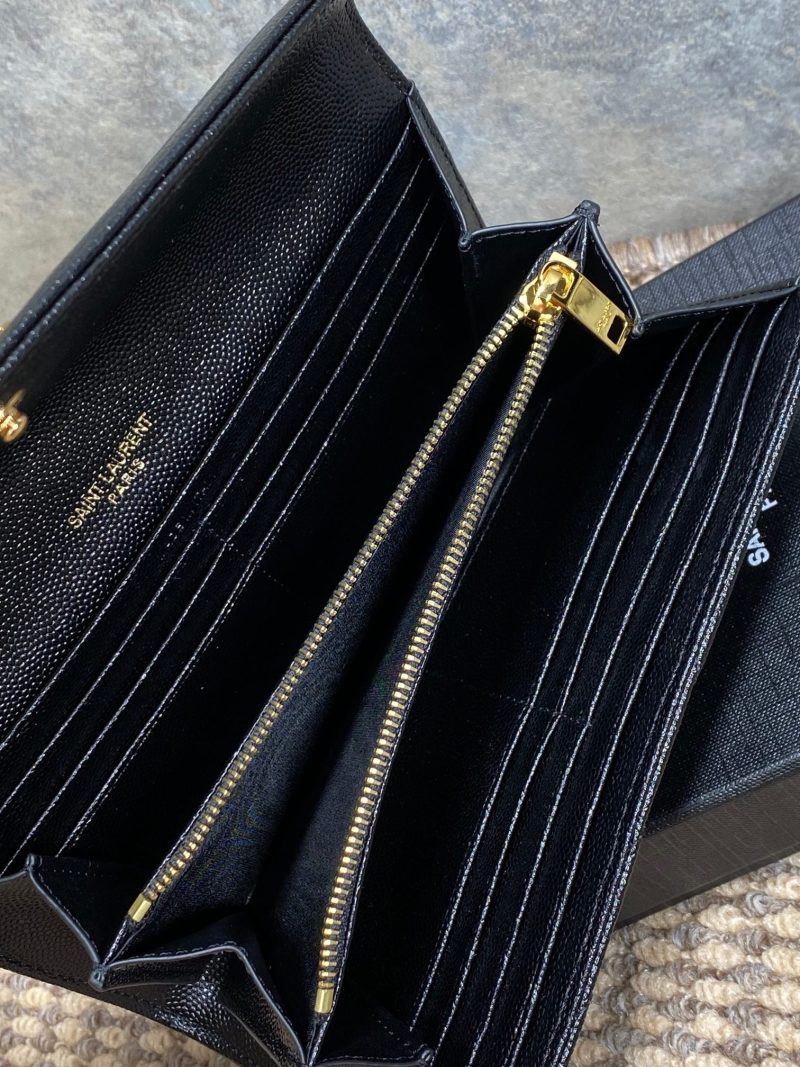 YSL Cassandre Envelope Flap Wallet Black Caviar Cowhide GHW