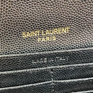 YSL Cassandre Envelope Flap Wallet Black Caviar Cowhide GHW