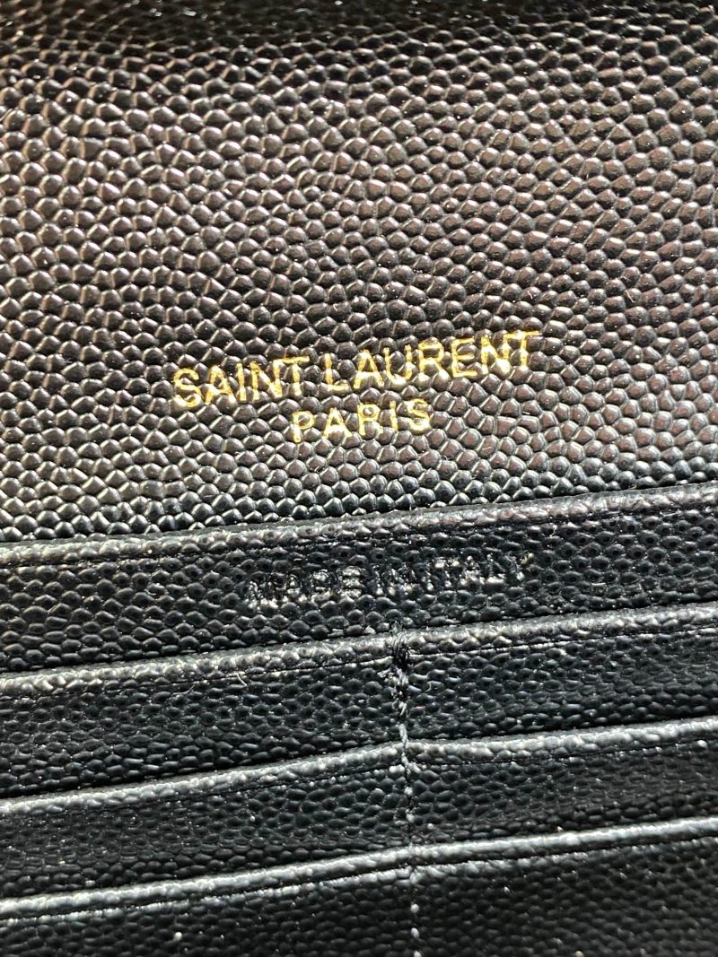 YSL Cassandre Envelope Flap Wallet Black Caviar Cowhide GHW