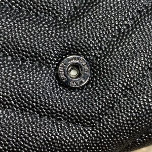 YSL Cassandre Envelope Flap Wallet Full Black Caviar Cowhide