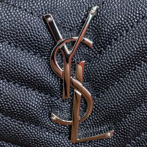 YSL Cassandre Envelope Flap Wallet Black Caviar Cowhide Sliver HW