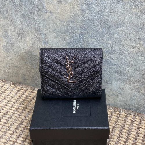 img_aed707d3_20240429_a1714370546387_5880_jpg YSL Compact Flap Cassendre Wallet 10cm Black Leather Sliver HW